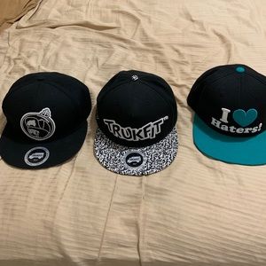 3 SnapBack hats 2 are TRUKFIT lil Wayne’s brand